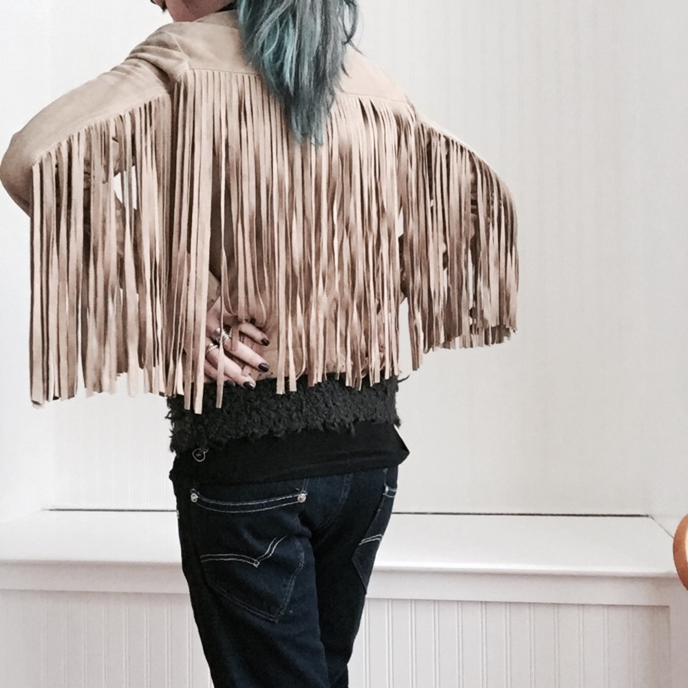 DOLCE & GABBANA-suede fringe jacket